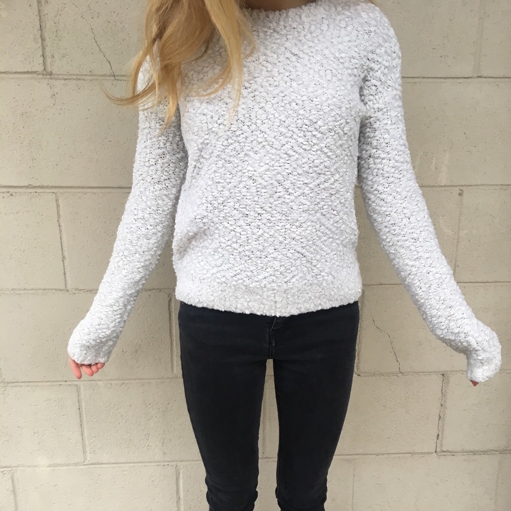 Forever 21 white fuzzy sweater
